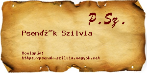 Psenák Szilvia névjegykártya